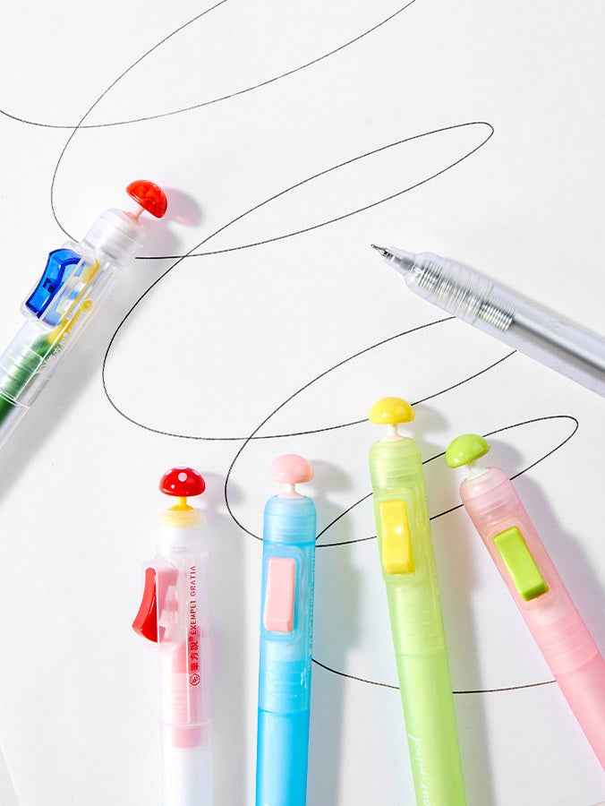 Switch On 0.5mm Black Ink 6-Color Gel Pen Set – Stress Relief Click Pens