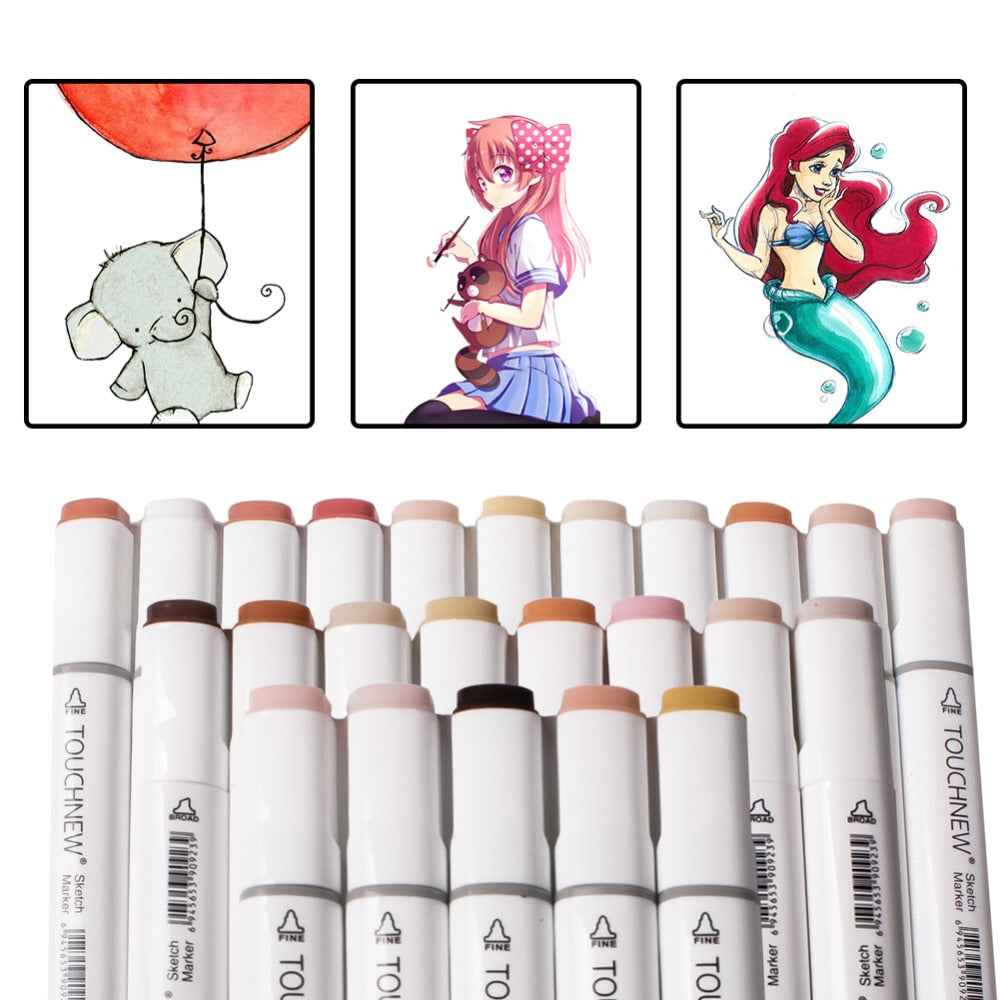 TOUCHNEW 36 Colors Skin Tone Art Alcohol Markers - TTpen