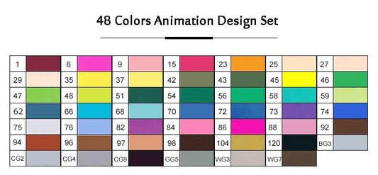 TOUCHNEW Sketch Markers 48 Color Animation Set for Adult Art Drawing Sketching - TTpen