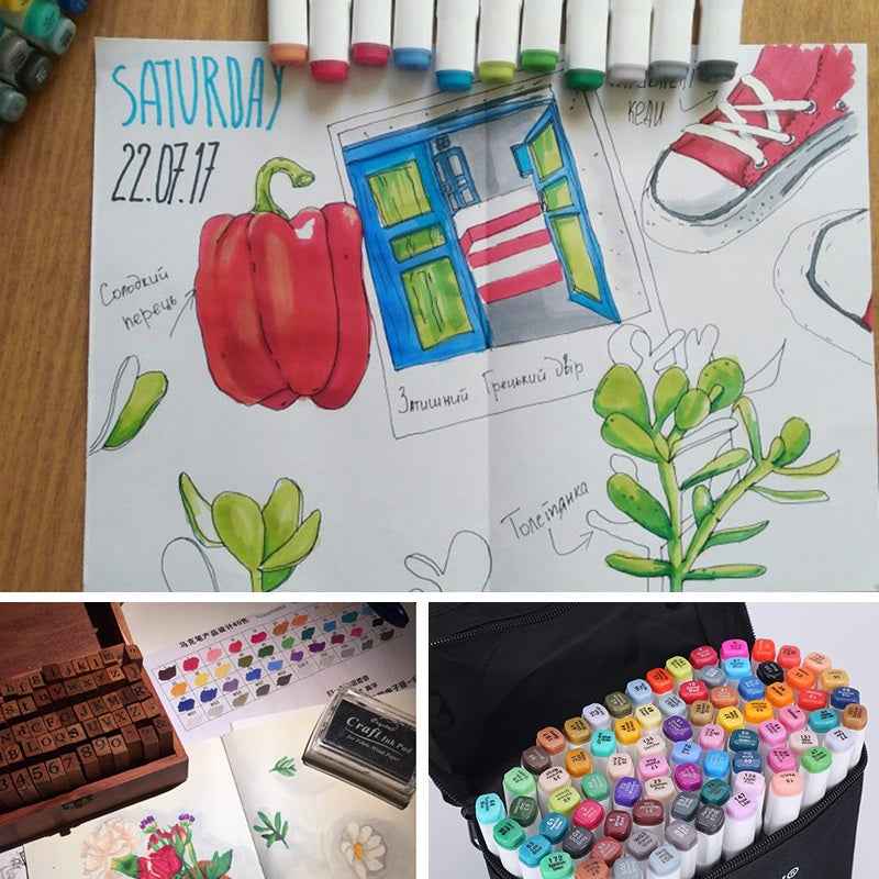 TOUCHNEW Sketch Markers 48 Color Animation Set for Adult Art Drawing Sketching - TTpen