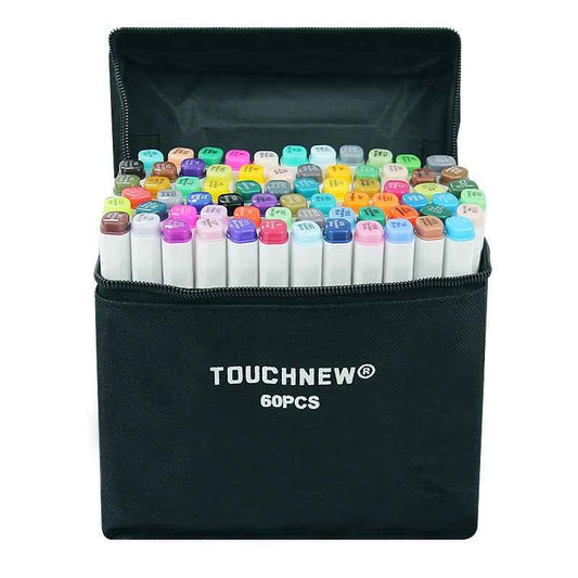 TOUCHNEW 60 Color Sketch Markers Animation Design Set with Carry Bag - TTpen