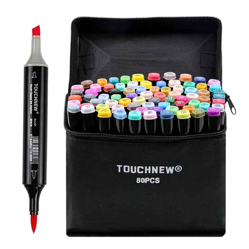 TOUCHNEW 80 Color Dual Tip Alcohol Brush Markers - TTpen
