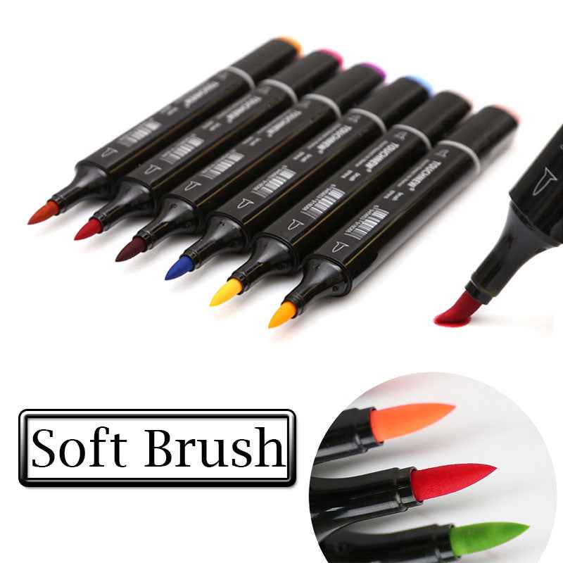 TOUCHNEW Brush Markers 168 Full Colors Set Dual Tips Alcohol Based - TTpen