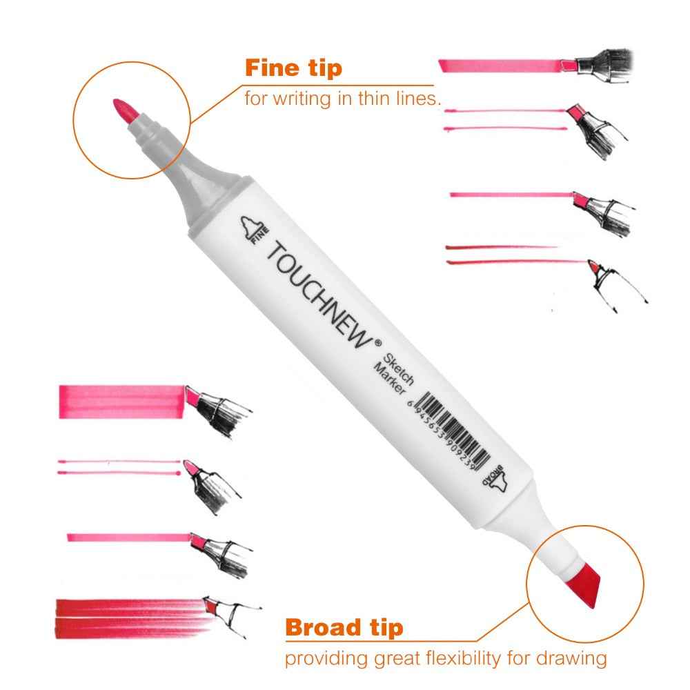 TOUCHNEW Sketch Markers 48 Color Animation Set for Adult Art Drawing Sketching - TTpen