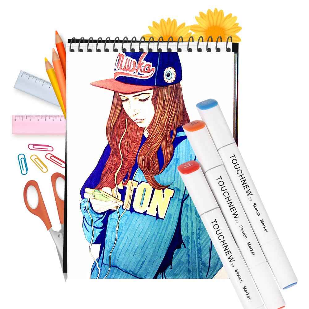 TOUCHNEW T7 168 Full Color Set Alcohol Based Sketch Art Markers - TTpen