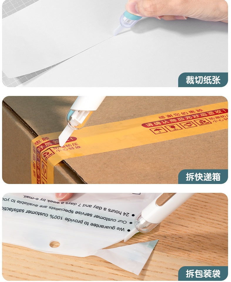 DELI Craft Ceramic Blade Knife Pen Paper Cutter 3 Color Pack