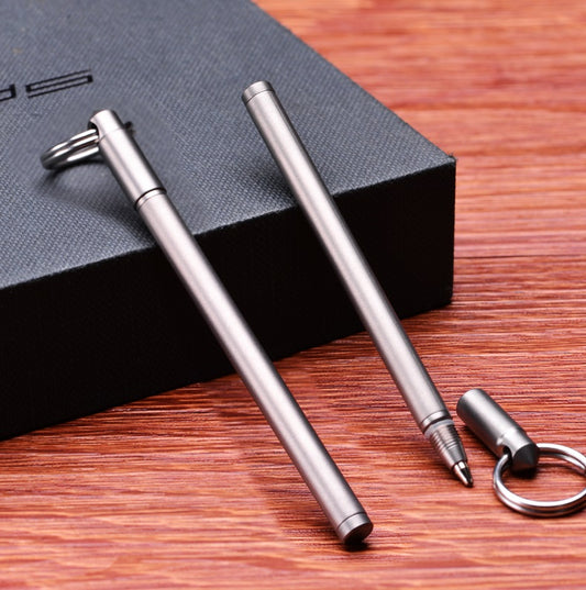 Tactical Keychain Pen – Titanium Mini Ballpoint for Survival & Daily Use