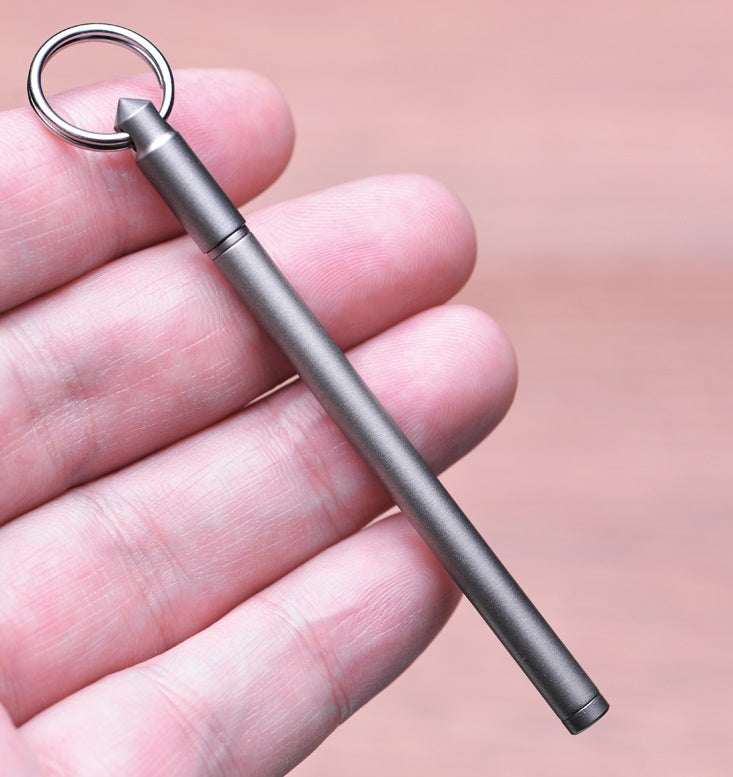 Tactical Keychain Pen – Titanium Mini Ballpoint for Survival & Daily Use