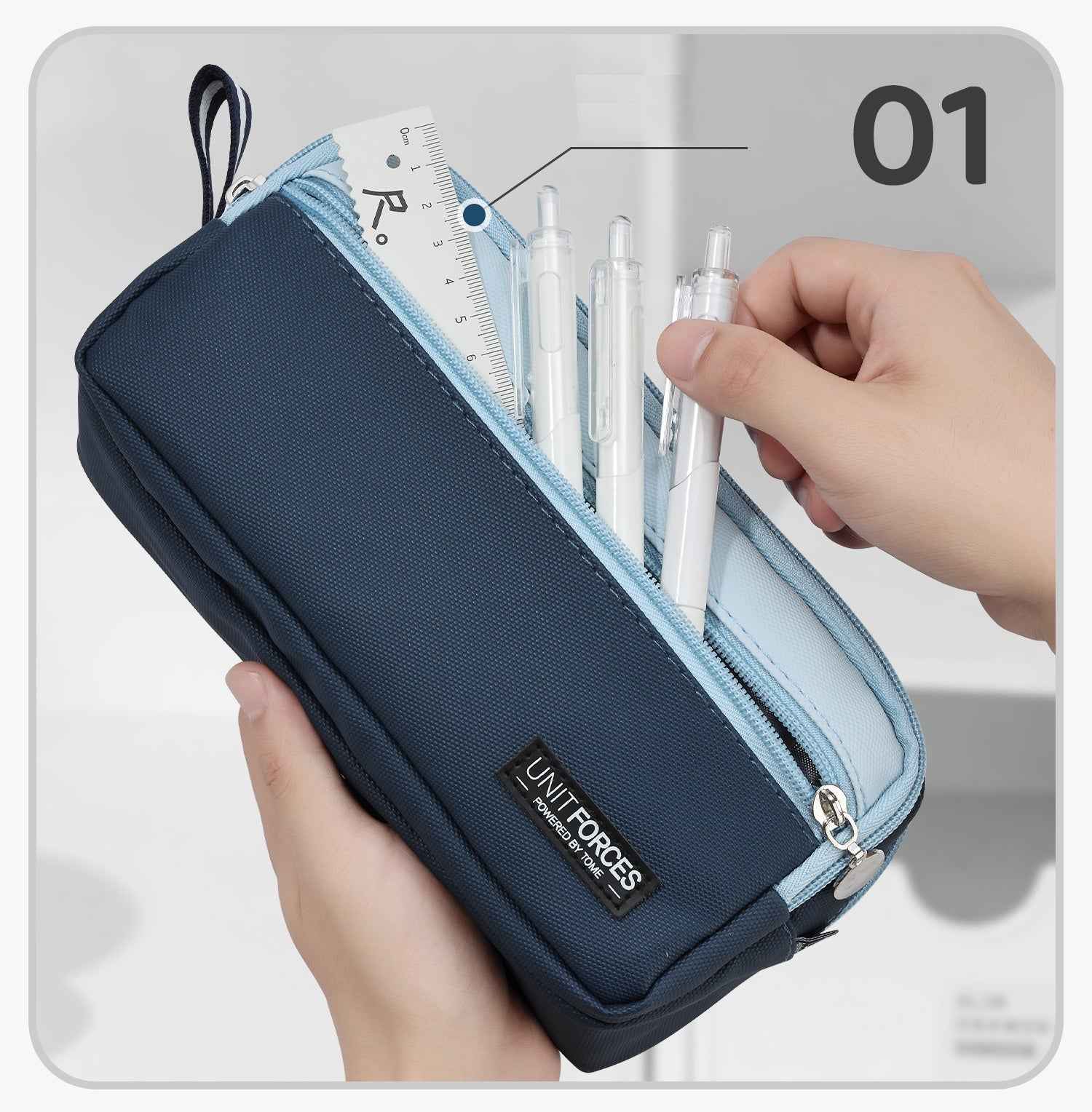 TOME 3-Layer Large Capacity Pen Bag Stationery Organizer Waterproof