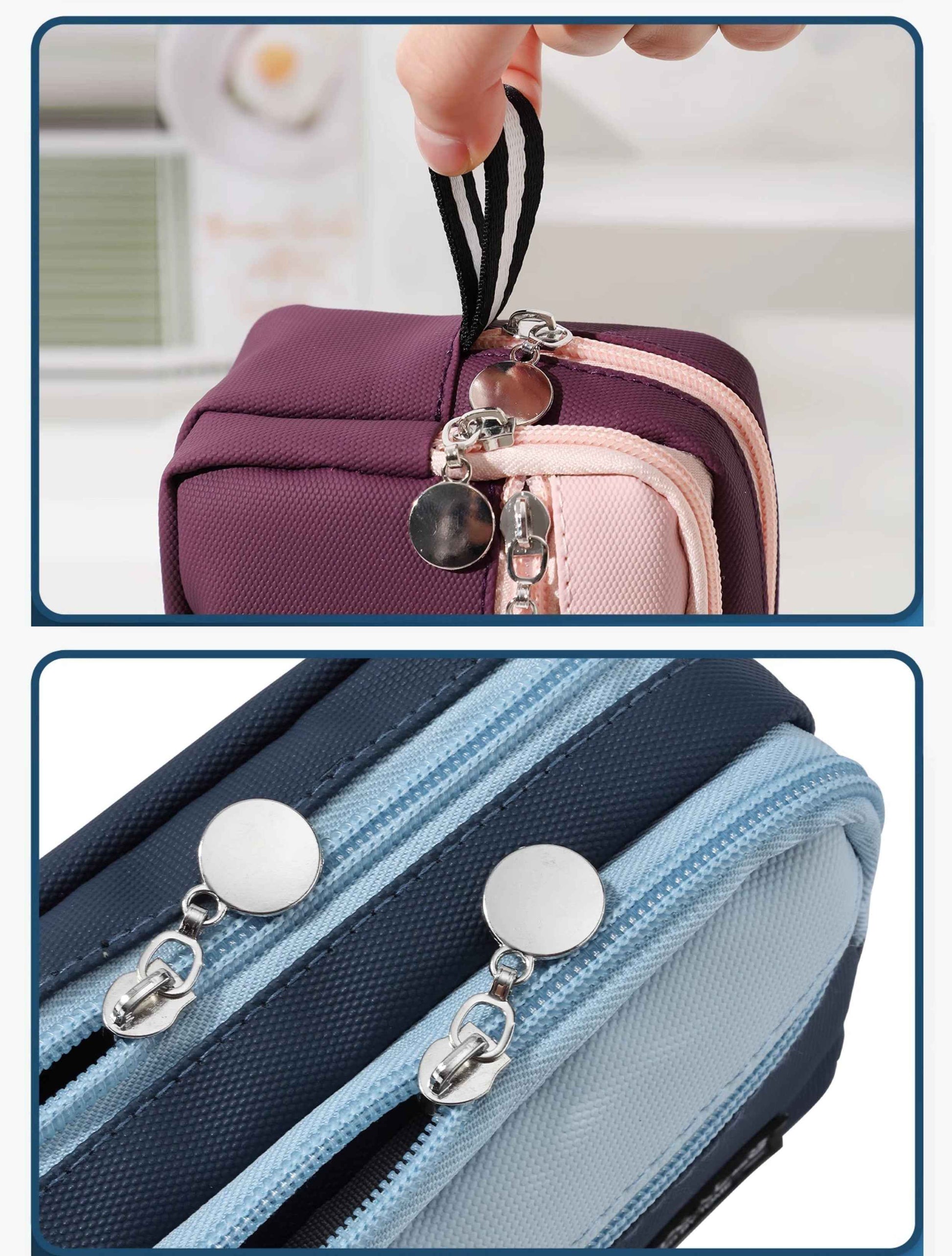 TOME 3-Layer Large Capacity Pen Bag Stationery Organizer Waterproof