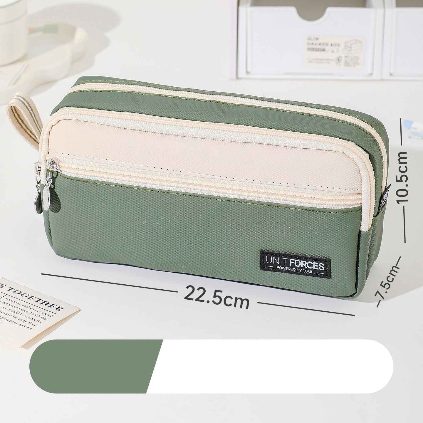 TOME 3-Layer Large Capacity Pen Bag Stationery Organizer Waterproof