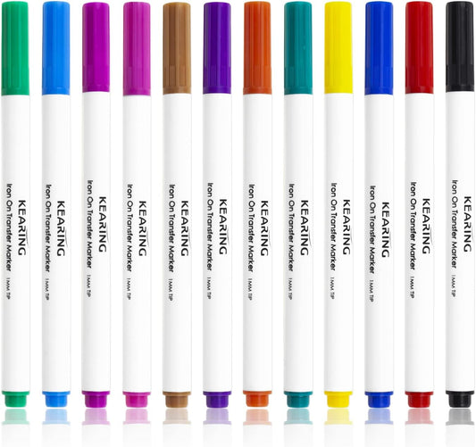 KEARING Iron On Transfer Marker Pens 1MM Sublimation 12 Color