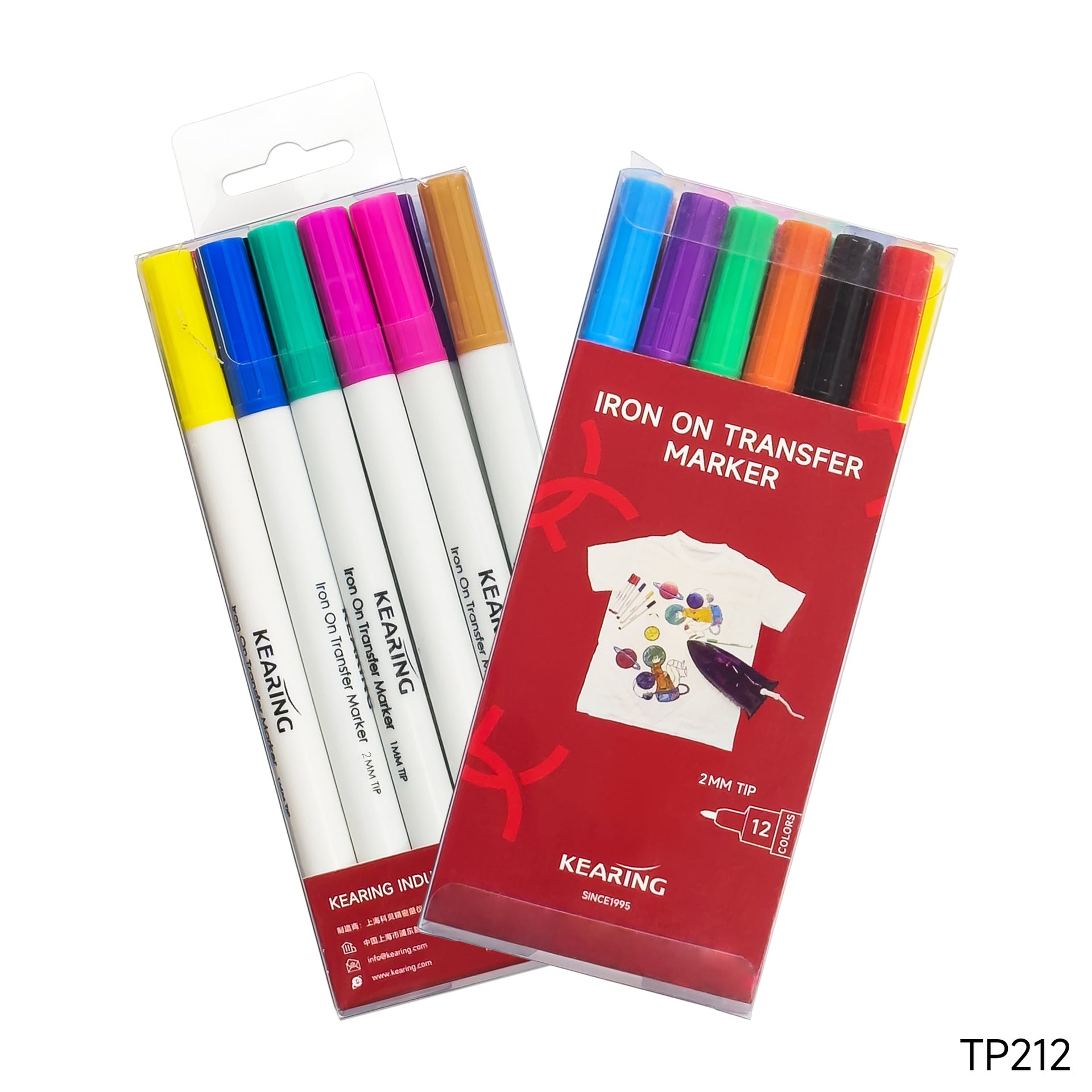 KEARING Iron On Transfer Marker Pens 2MM Sublimation 12 Color