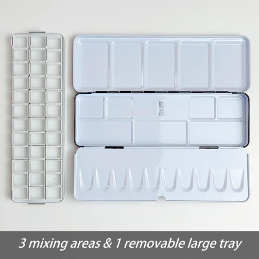 Watercolor Palette Box Metal Tin with 36 Half Pans