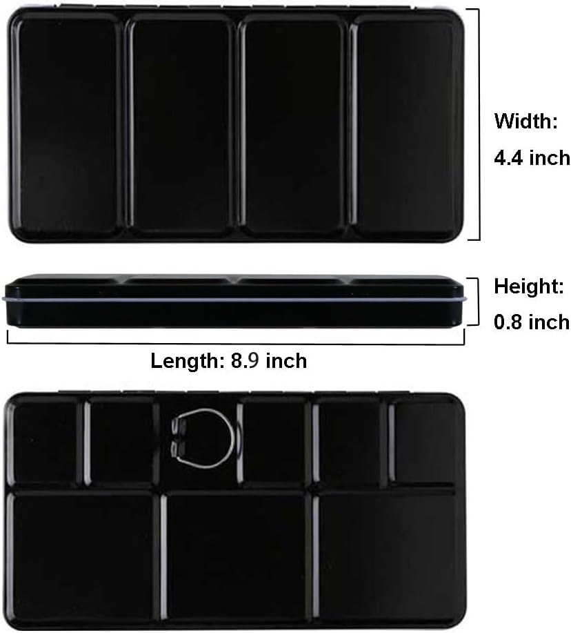 Watercolor Palette Box Metal Tin with 48 Half Pans