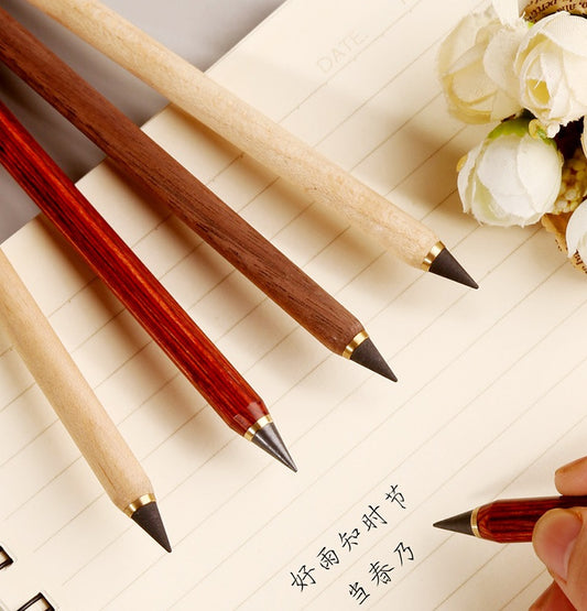 4pcs Solid Wood Inkless Infinity Everlasting Pencils