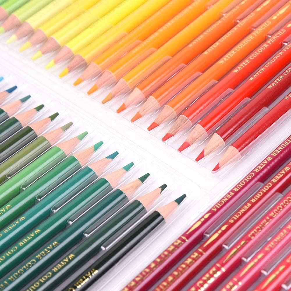 BRUTFUNER 48 Watercolor Pencil Set Pre-sharpened for Artist Student Kids