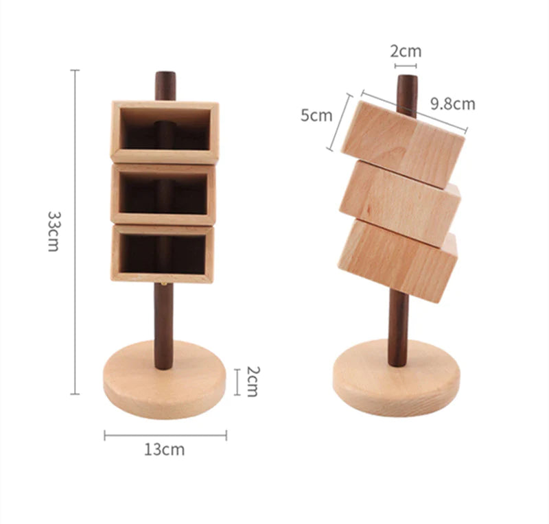 Wooden Desk Art Stackable Pen Organizer Storage Holder Vertical
