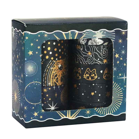 9 Rolls Dark Night Foil Washi Tape Set - TTpen