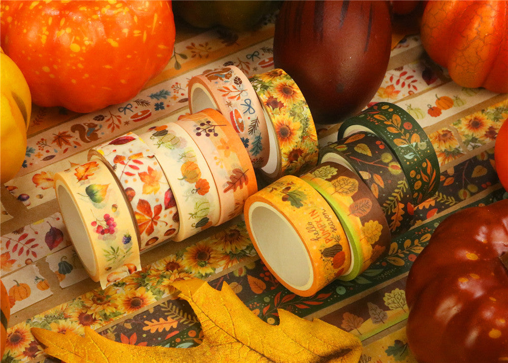 Autumn Day Washi Tape Set 10 Rolls 15mm x 5m