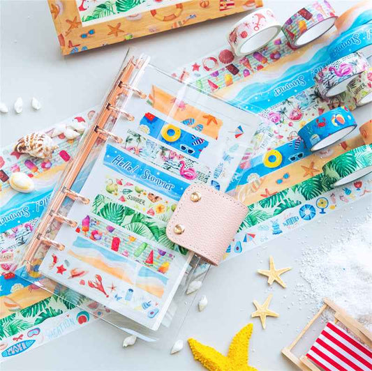 10 Rolls Hello Summer Washi Tape Set 15mm x 5m - TTpen