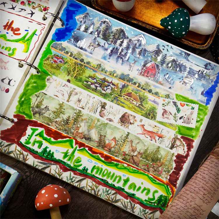 Mountain Forest Washi Masking Tape Set 17 Rolls - TTpen