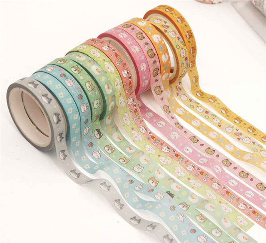 Cute Animals Washi Tape Set 18 Rolls - TTpen