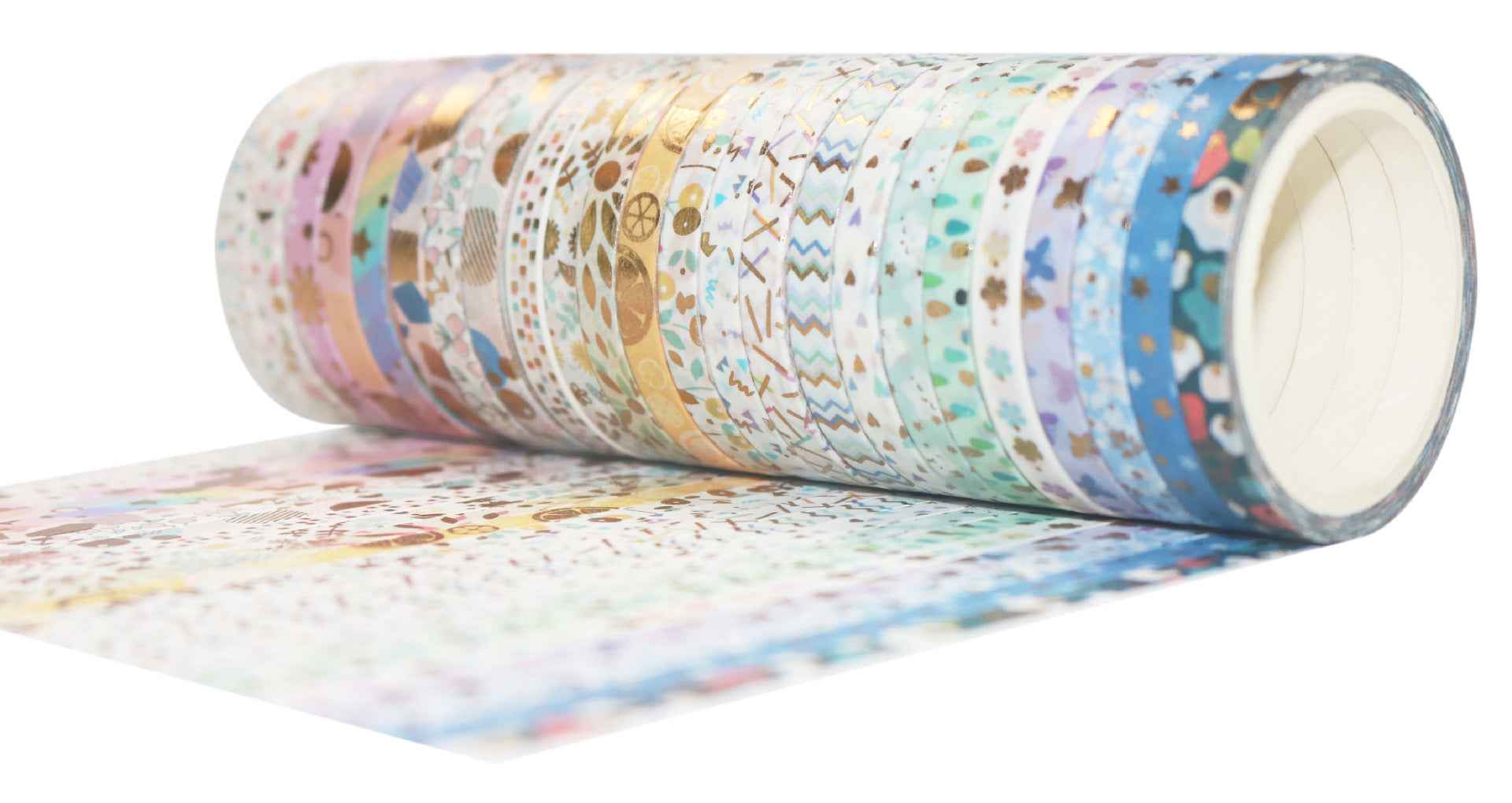 Skinny Gold Foil Washi Masking Tape Set 24 Rolls 5mm x 4m - TTpen