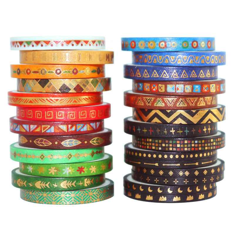 Slim Tribal Style Washi Masking Tape Set 26 Rolls - TTpen