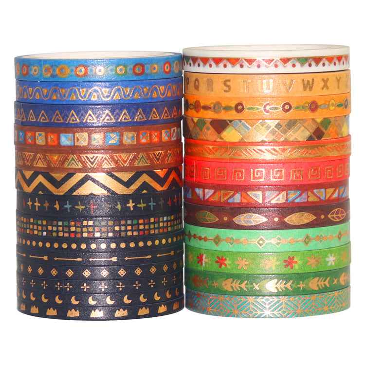 Slim Tribal Style Washi Masking Tape Set 26 Rolls - TTpen