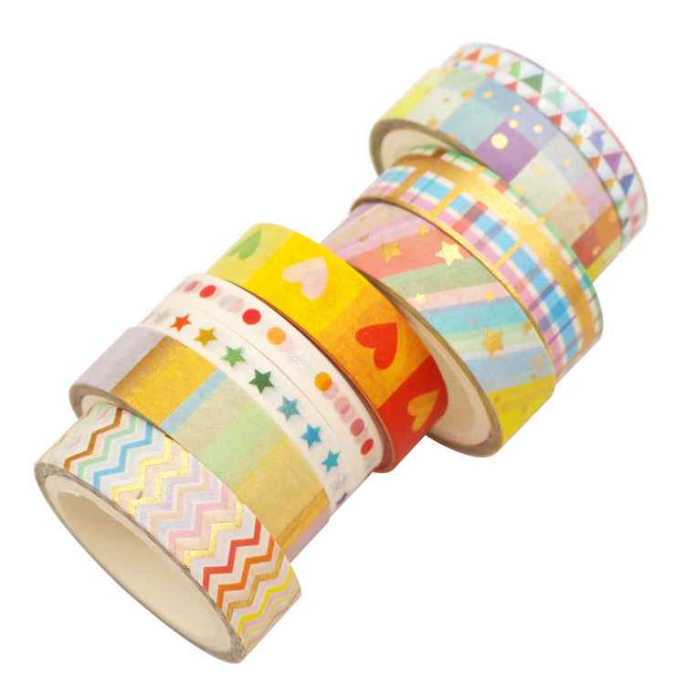 Rainbow Foil Washi Masking Tape Set 27 Rolls - TTpen
