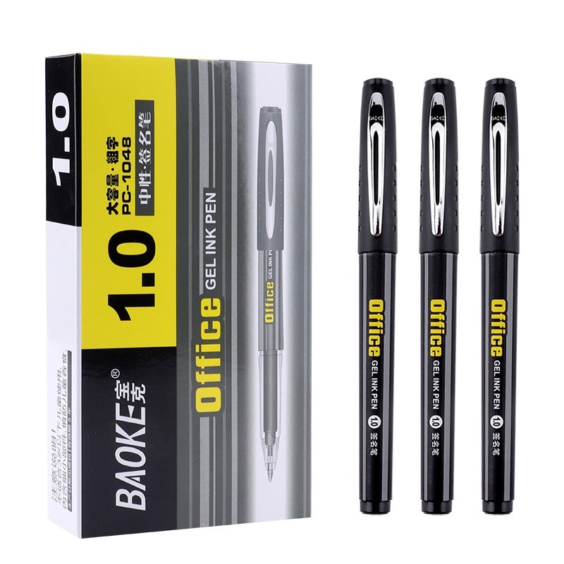 Baoke Gel Ink Pens 1.0mm (Pack of 12)- PC1048 1.0mm Black