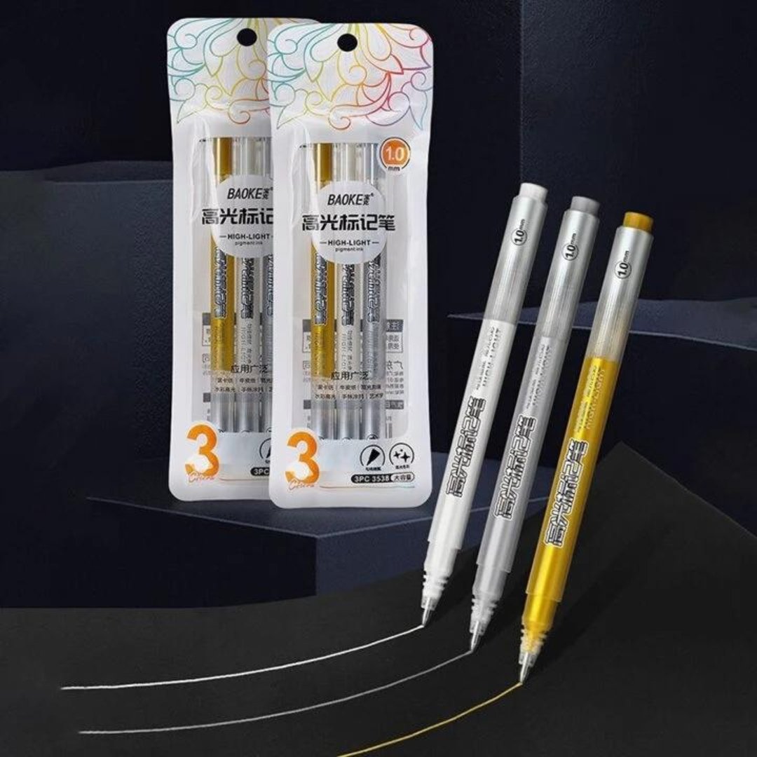 Baoke Highlighter Marker Pen 3/8 Color Set