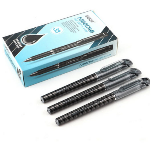 Baoke Needle Black Ink 0.38mm Gel Pen (Pack Of 12)