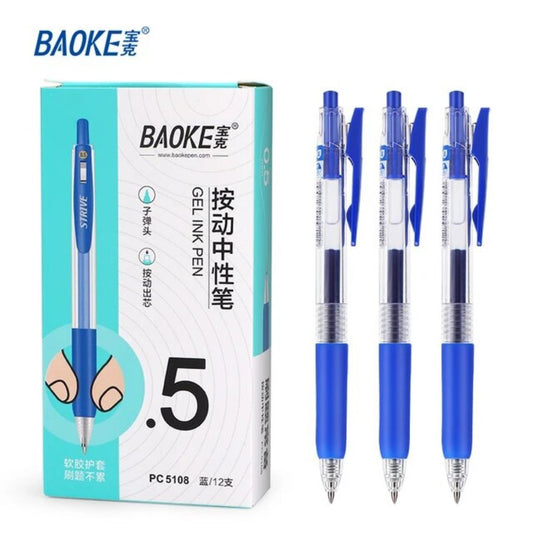 Baoke PC5108 0.5mm Retractable Gel Pen Pack Of 12