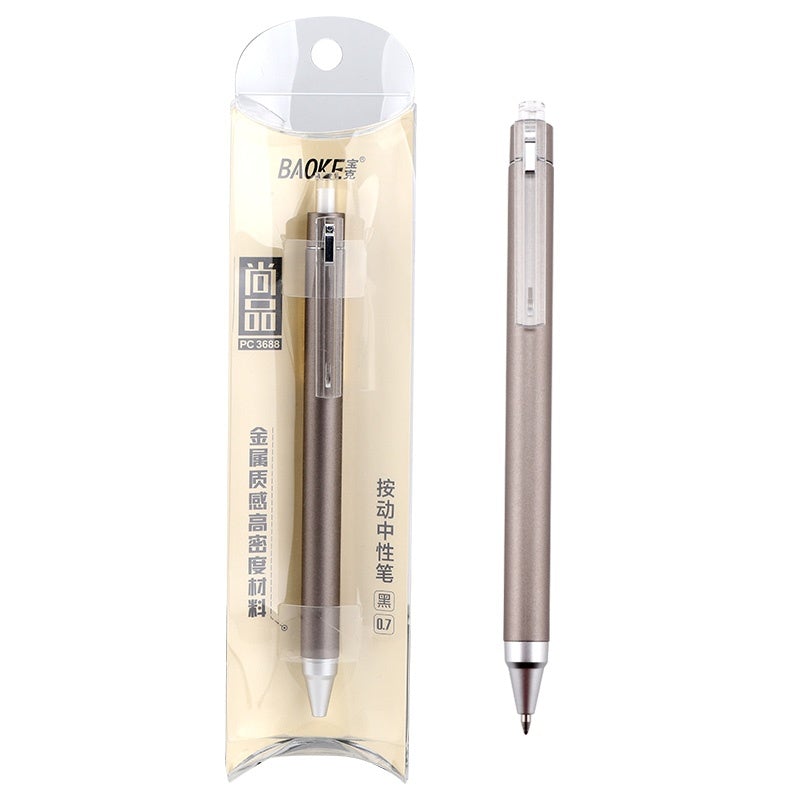 Baoke Retraceable Gel Pen PC3688 0.7mm 0.7mm Black Copper