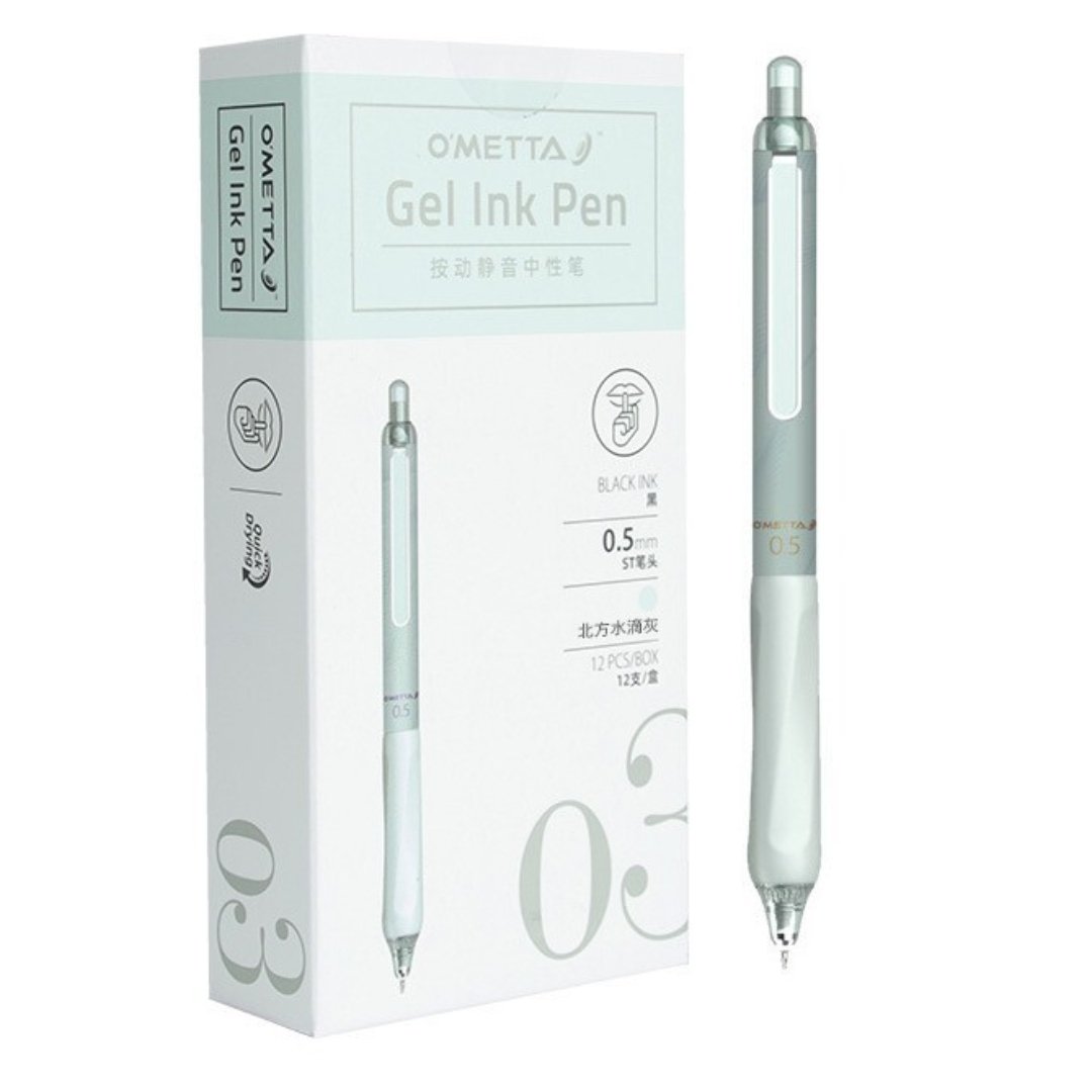Beifa Ometta Push Silent Gel Pen with 2 Refills Green