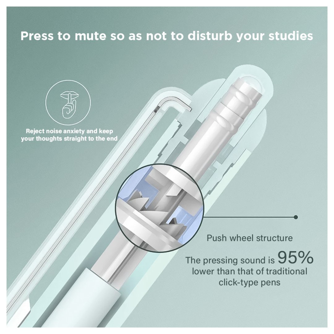 Beifa Ometta Push Silent Gel Pen with 2 Refills