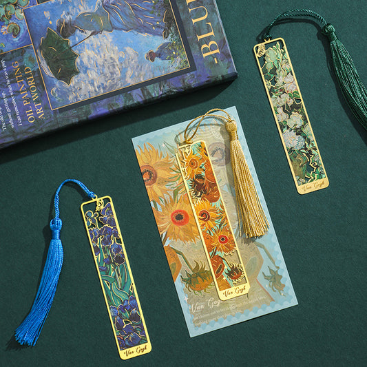 4 Pack Flower Shadow Metal Bookmarks