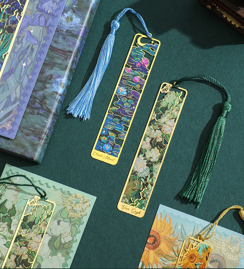 4 Pack Flower Shadow Metal Bookmarks