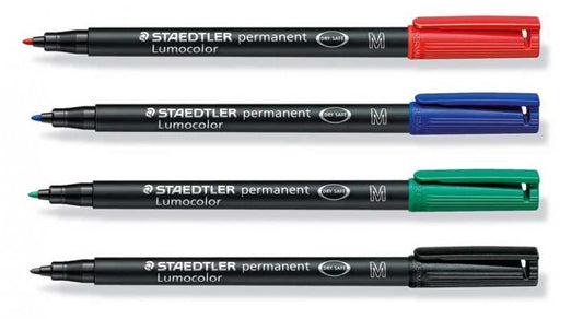 Staedtler Lumocolor 317M Permanent Markers Medium Tip 1.0mm,4 Color
