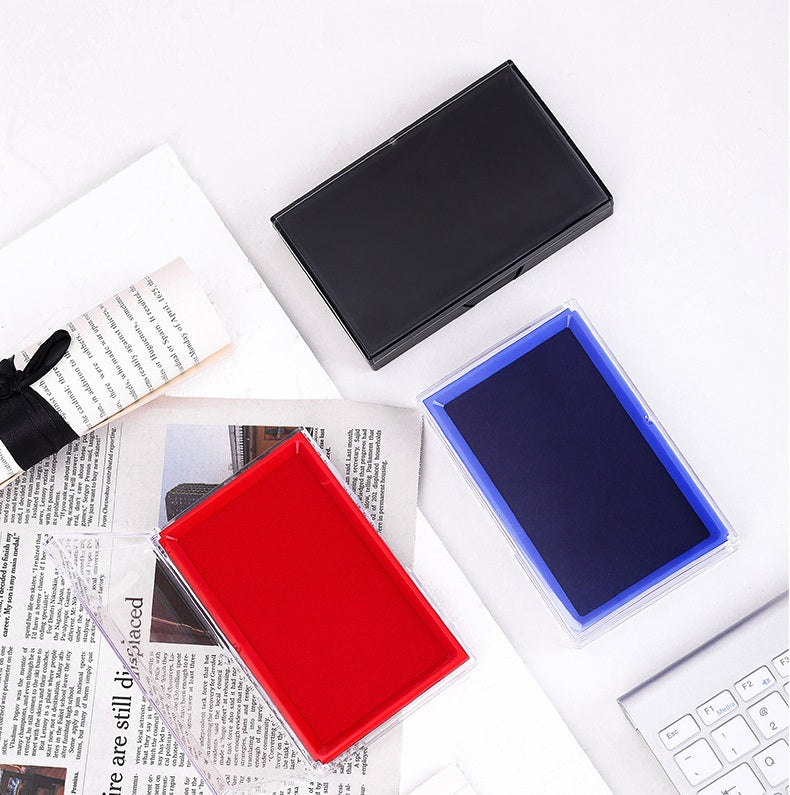 2pcs DELI Large Black Red Blue Ink Stamp Pad - 68mm x 118mm