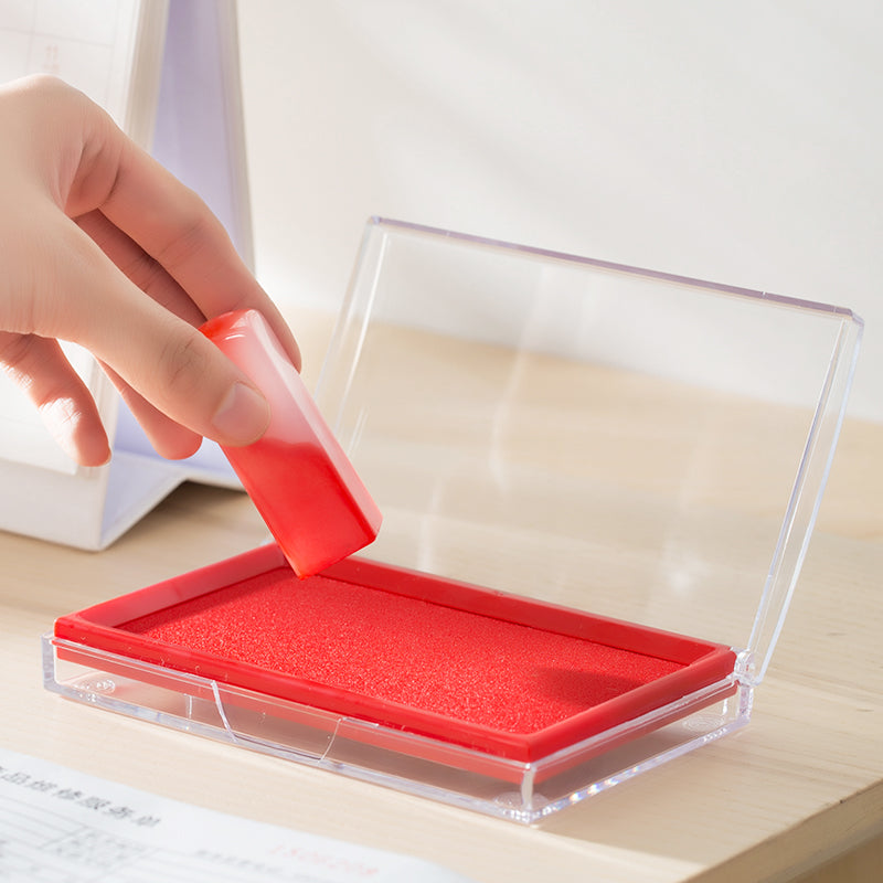 2pcs DELI Large Black Red Blue Ink Stamp Pad - 68mm x 118mm