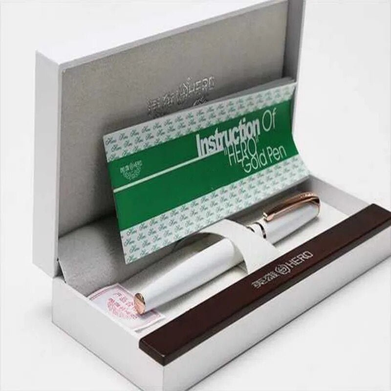 Hero H701 10K Gold Nib Fountain Pen White