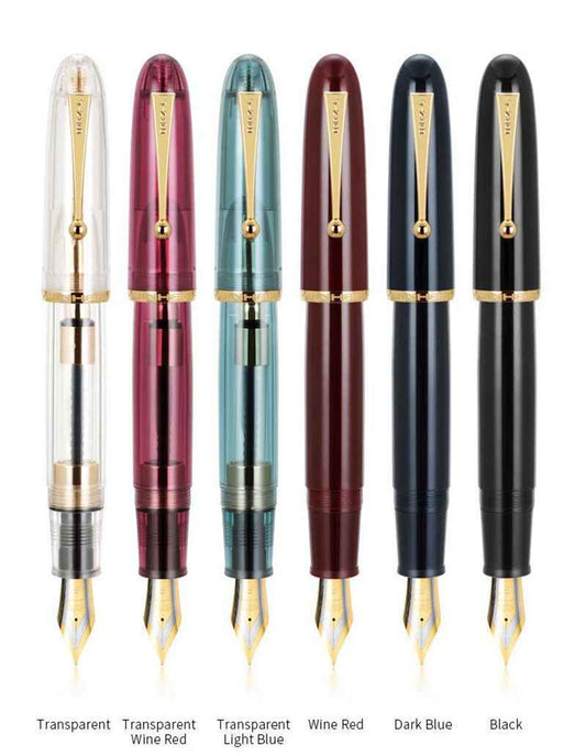 Jinhao 9019 Fountain Pen Dadao Series Acrylic Gold Trim #8 Nib - TTpen