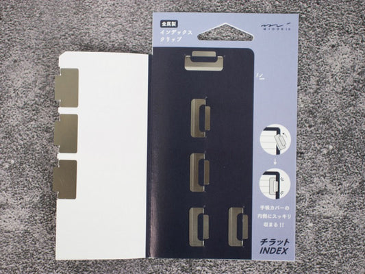 Midori Copper Silver Index Clips 8 Pieces