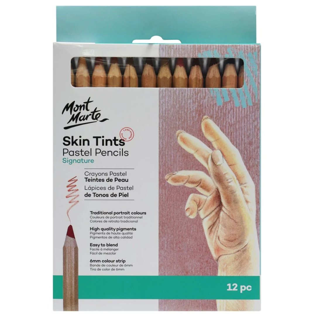 Mont Marte Skin Tints Pastel Pencils Pack Of 12