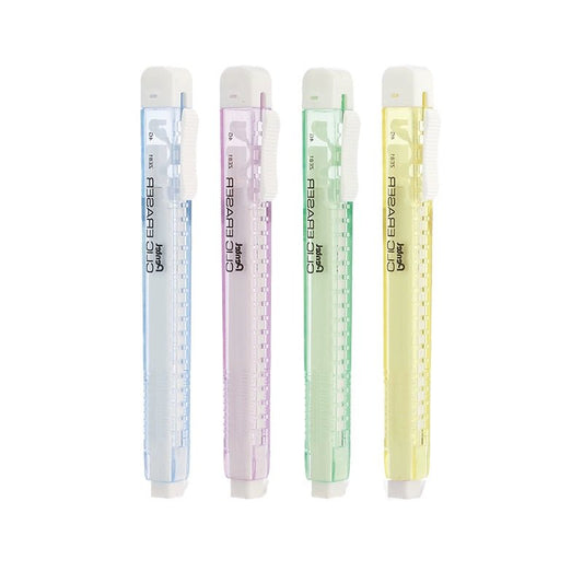 Pentel Clic Eraser ZE81-Transparent Barrel (NON PVC) - 4 Pack
