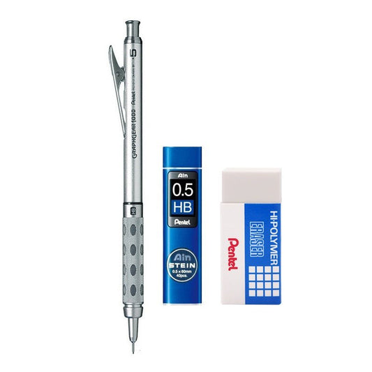 Pentel Graphgear 1000 MechanIcal Pencil Set with Leads Eraser