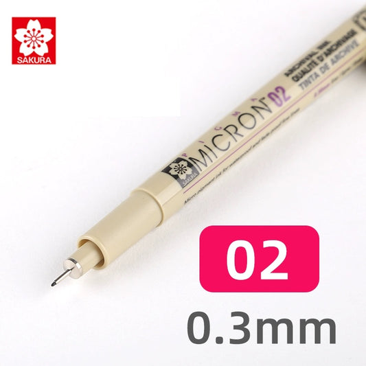 Sakura Pigma Micron Pen - Size 02 - 0.3 mm - Black (3 Pack)